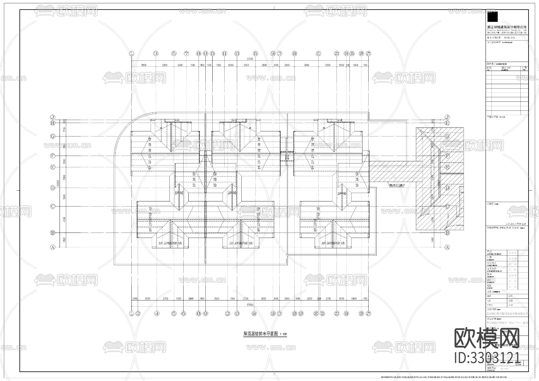 一层别墅给排水图cad施工图下载（渲染图4）
