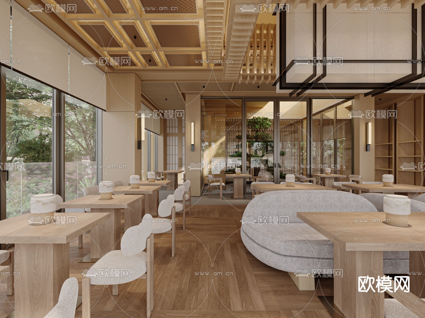 日式料理餐厅3d模型下载（渲染图4）