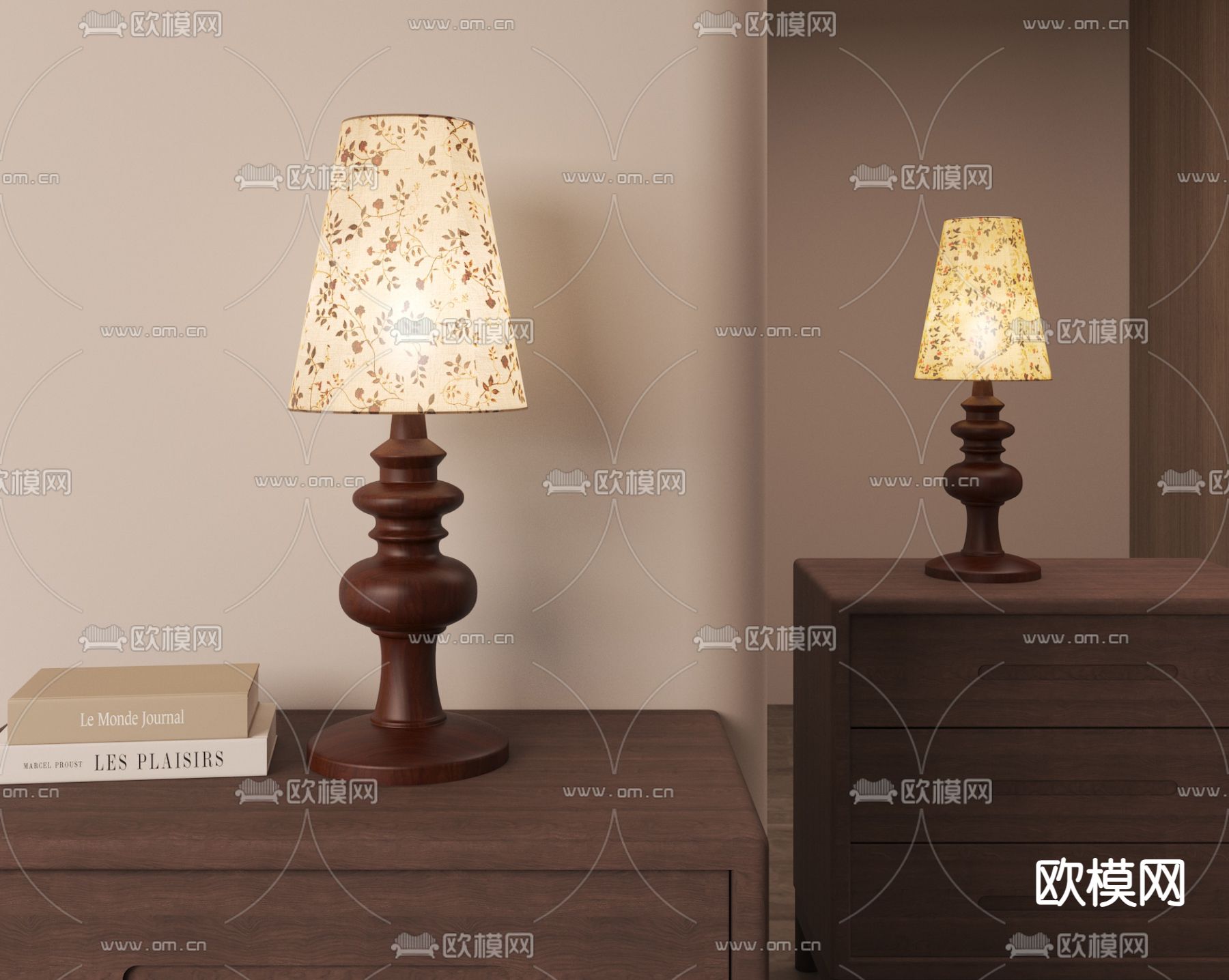 中古风台灯3d模型下载