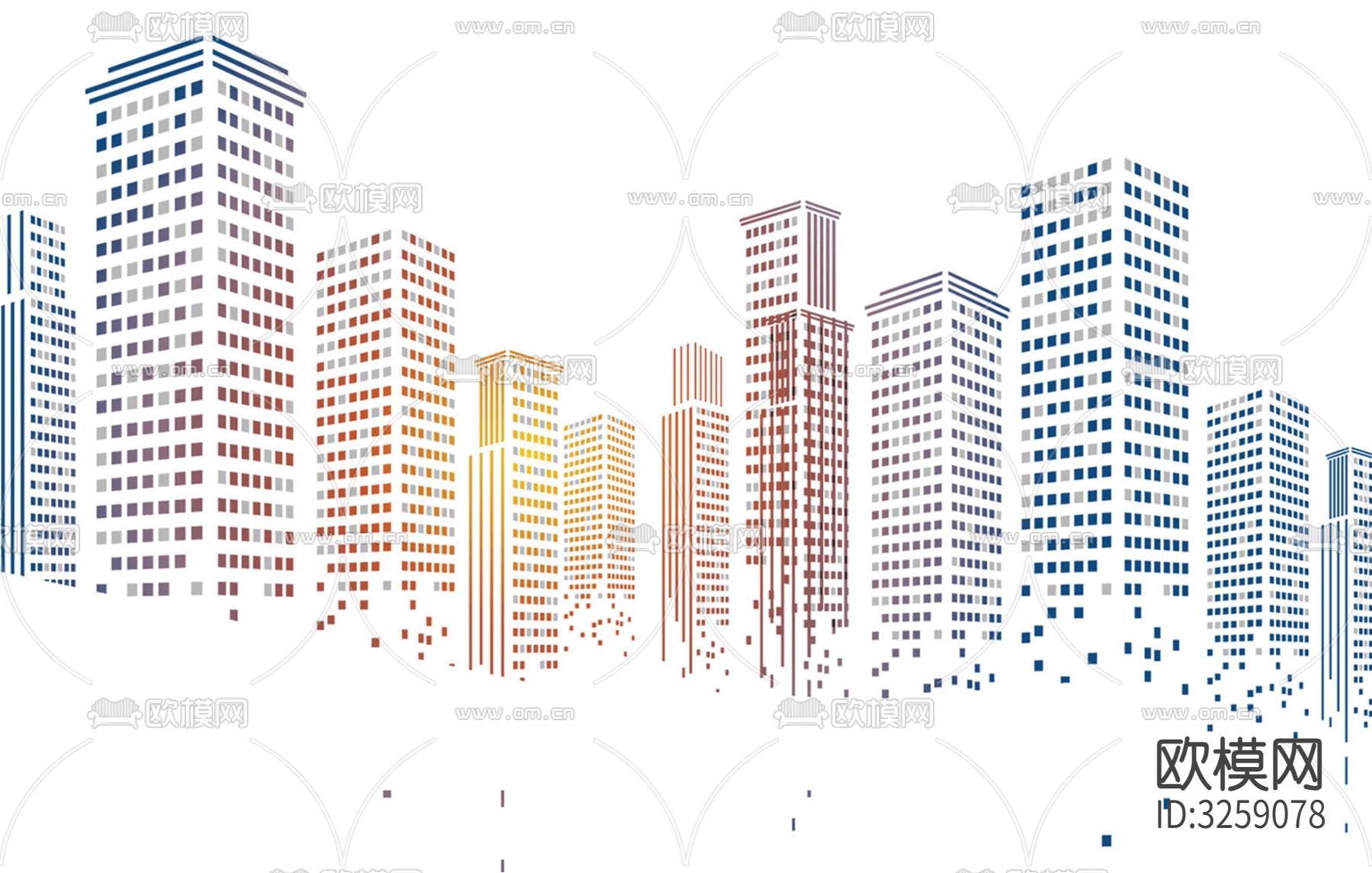 儿童房卡通壁纸贴图下载（渲染图3）