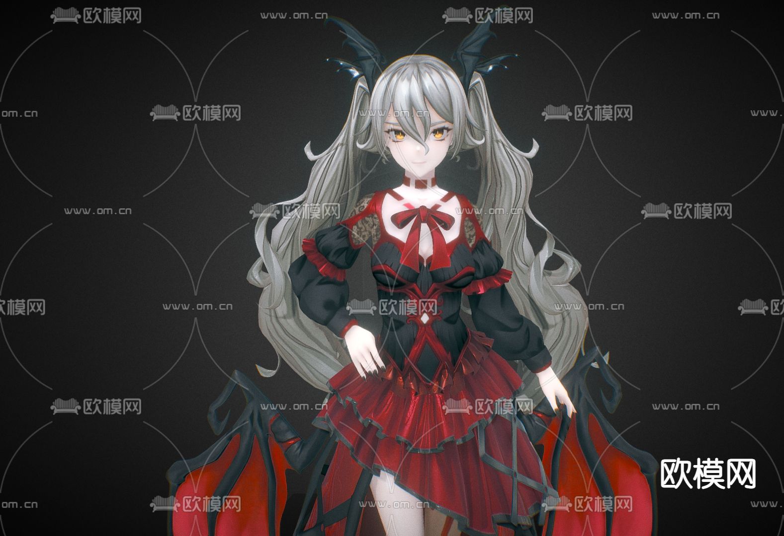 二次元人物 可爱女孩 动漫女生3d模型下载（渲染图1）