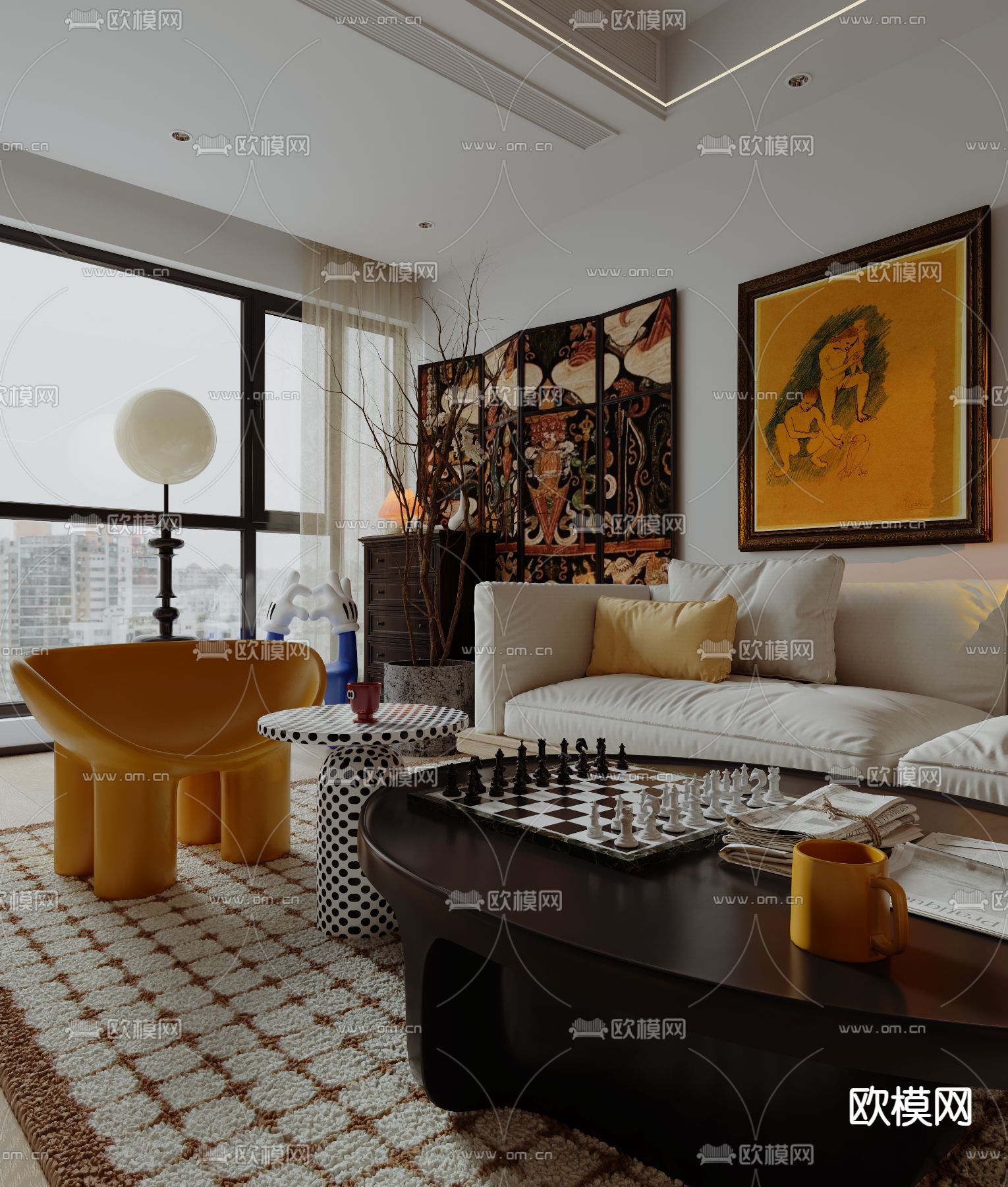 孟菲斯客餐厅3d模型下载（渲染图4）