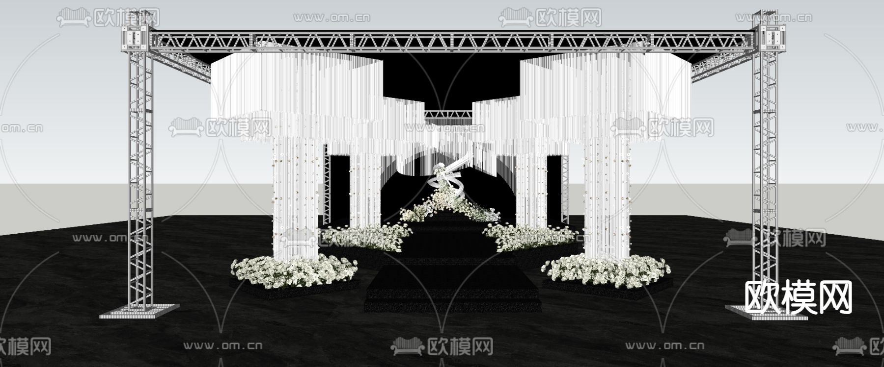 婚礼场景su模型下载（渲染图1）