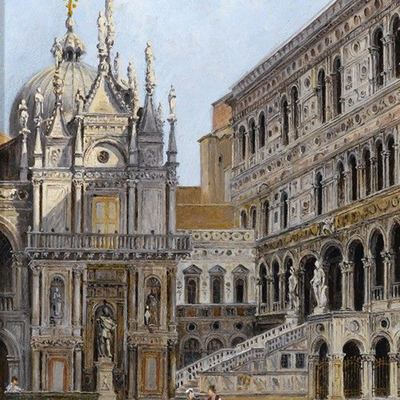  欧式建筑风景油画挂画贴图 