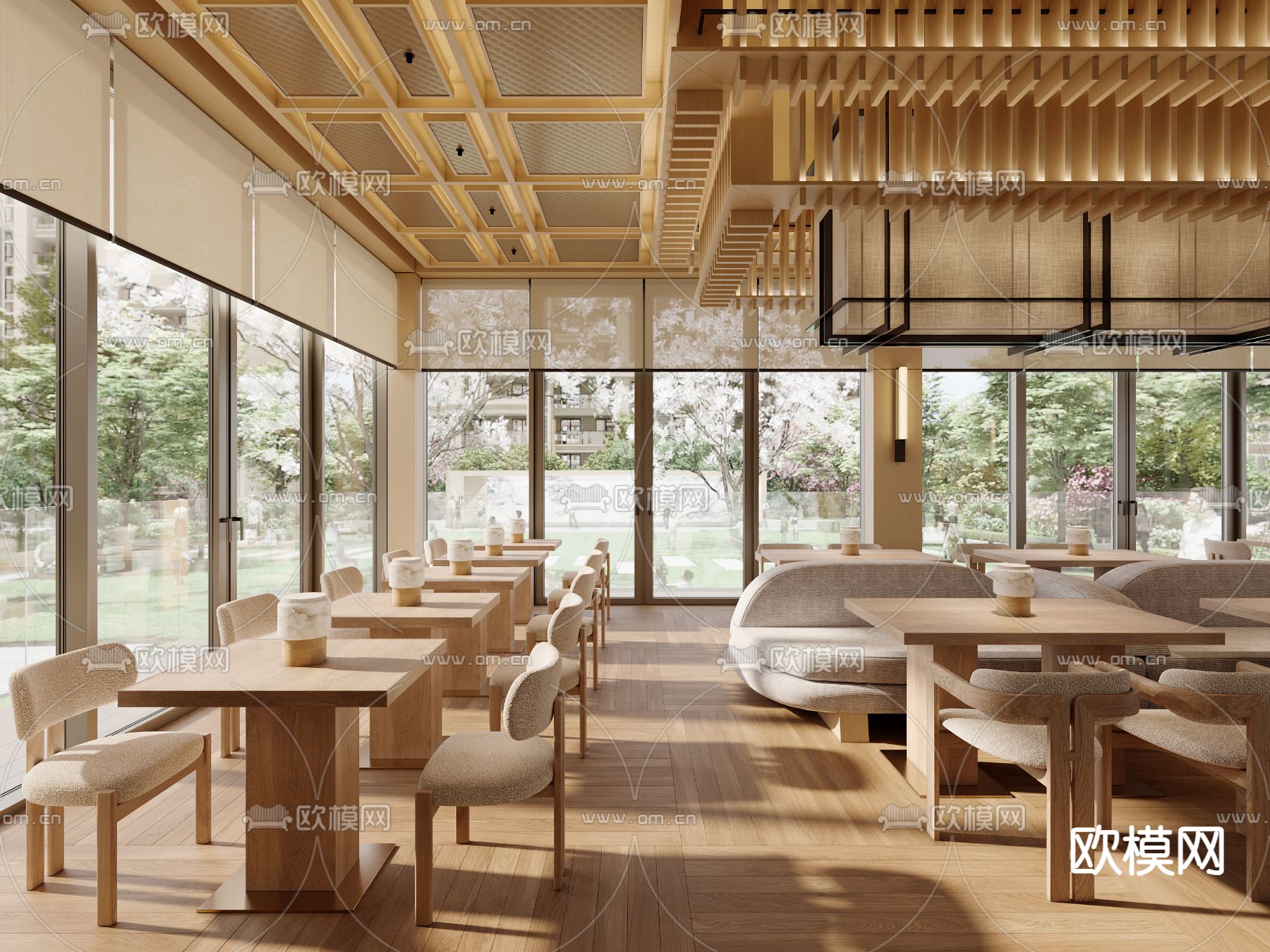 日式料理餐厅3d模型下载（渲染图5）