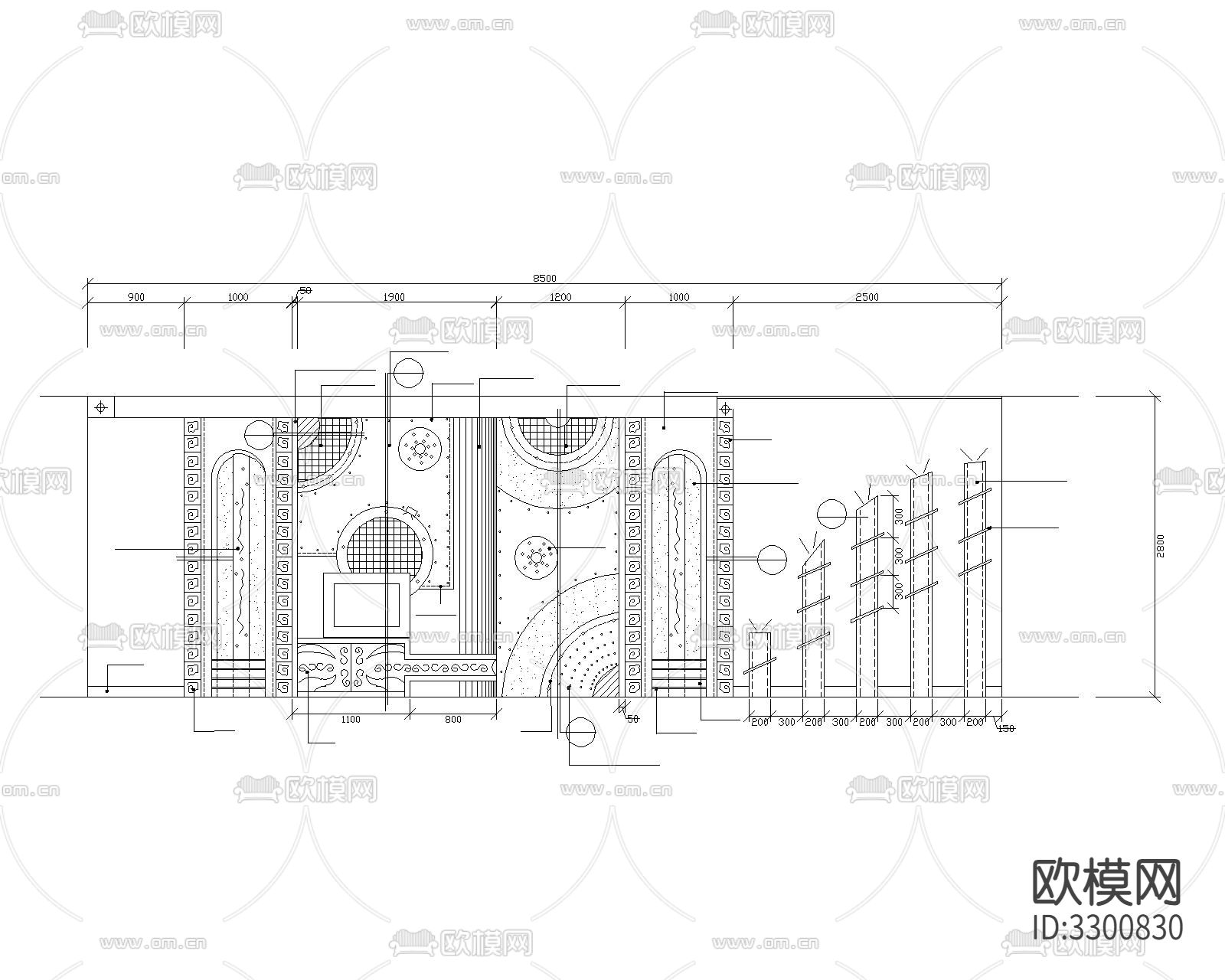 102套深化节点，家装工装cad施工图下载（渲染图3）