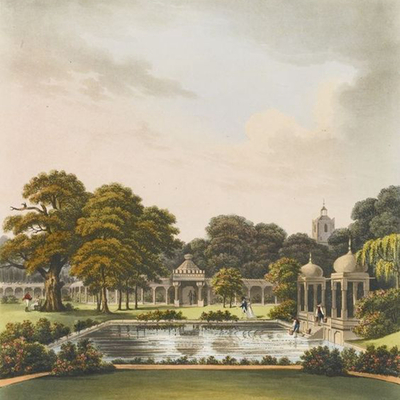  欧式建筑风景油画挂画贴图 