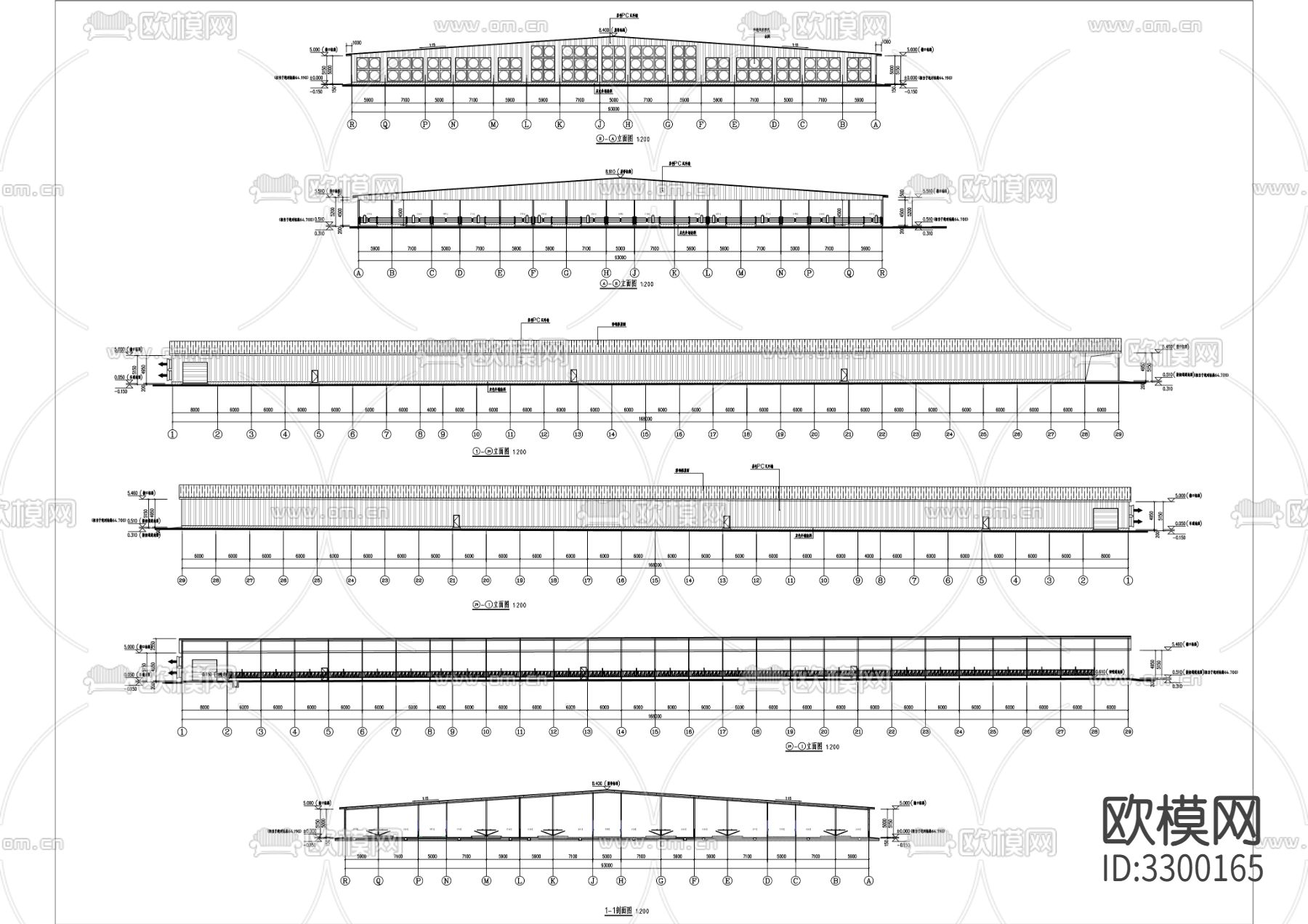 牛场改扩建项目建筑cad施工图下载（渲染图6）
