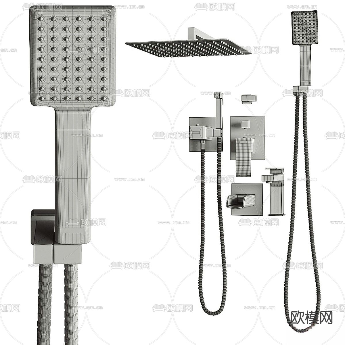 Gappo 水龙头 花洒 喷头3d模型下载（渲染图6）