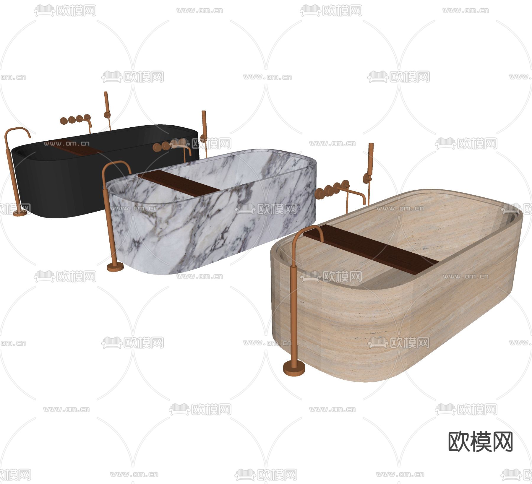 大理石浴缸su模型下载（渲染图1）