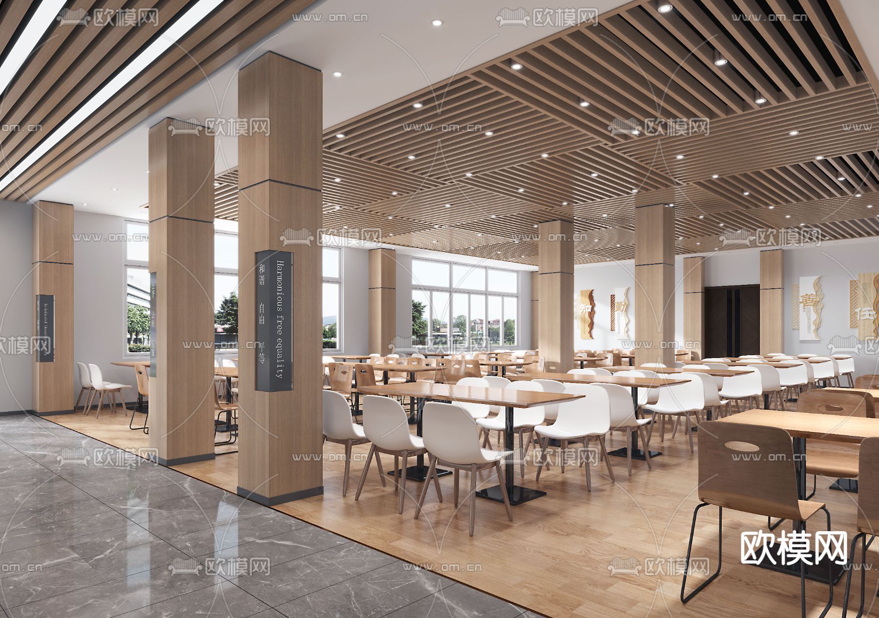 食堂餐厅3d模型下载