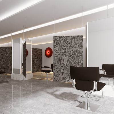  美发店 理发店su模型 