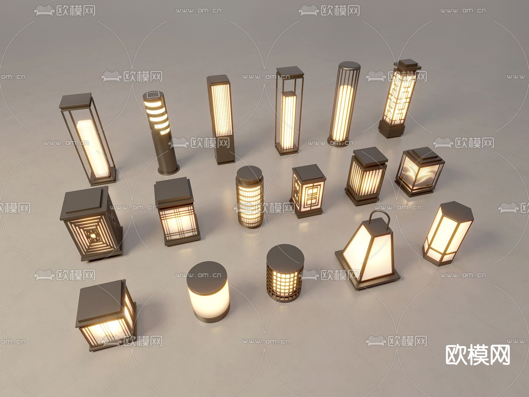 景观灯 户外灯 草坪灯 草地路灯3d模型下载