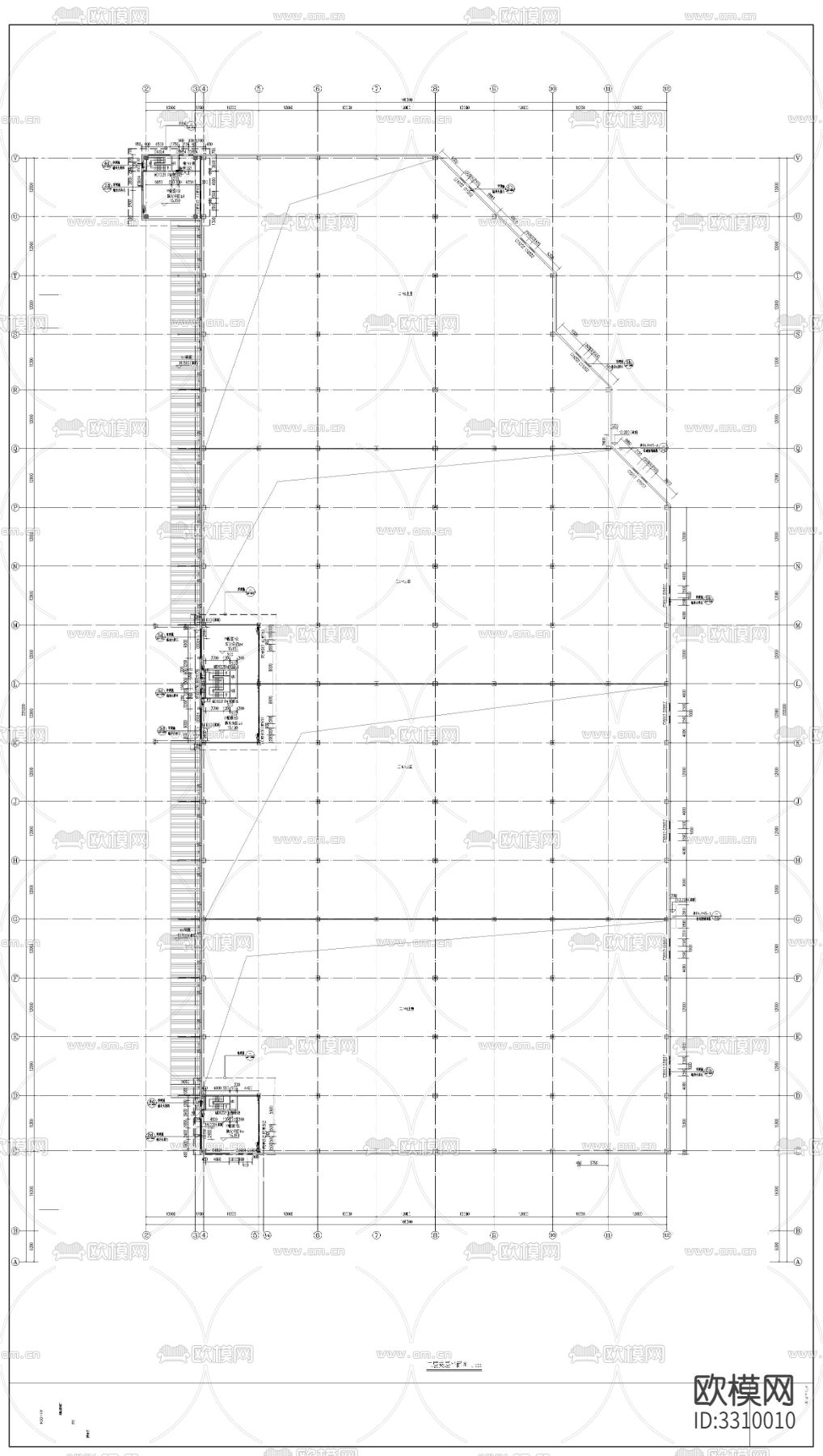 物流园厂房建筑cad平面图.下载（渲染图4）