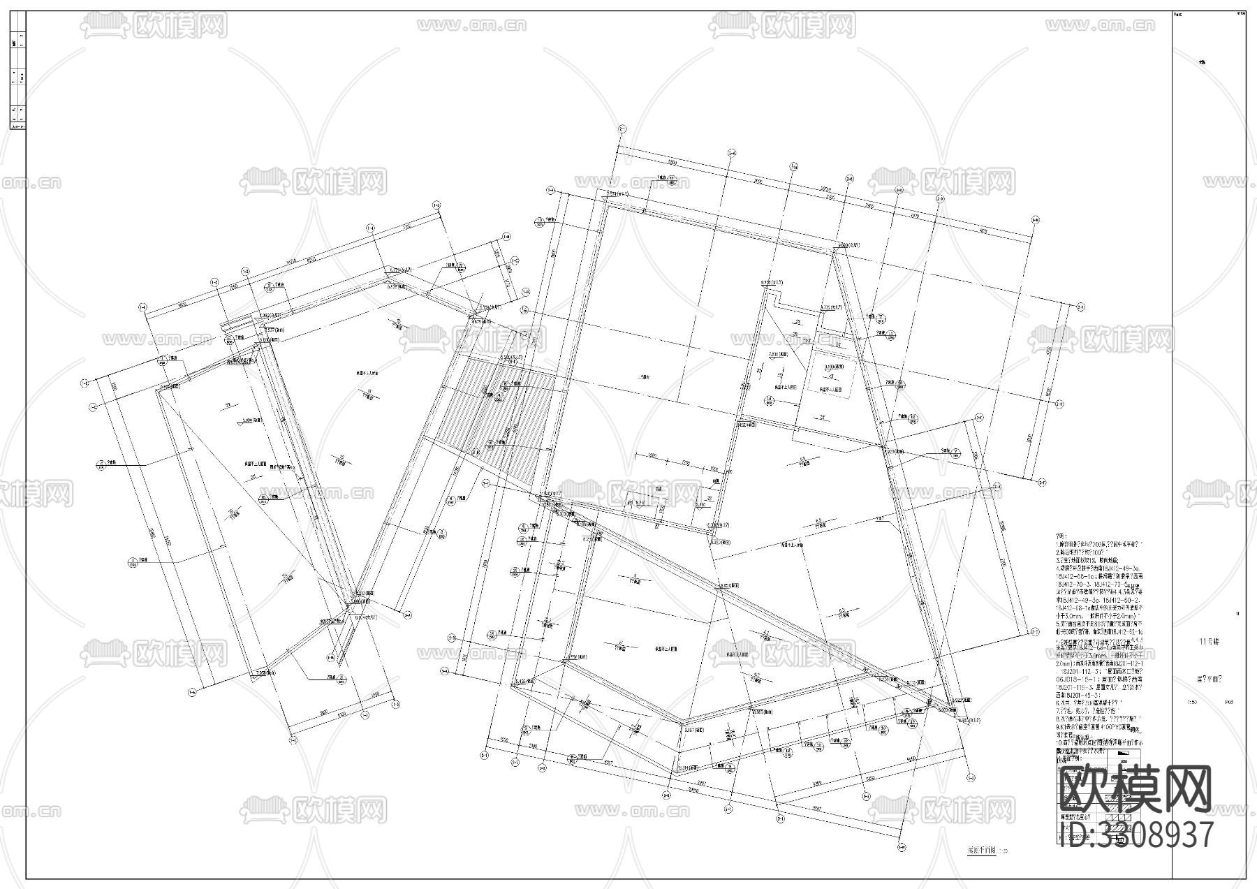 小区物业用房建筑cad平面图下载（渲染图6）