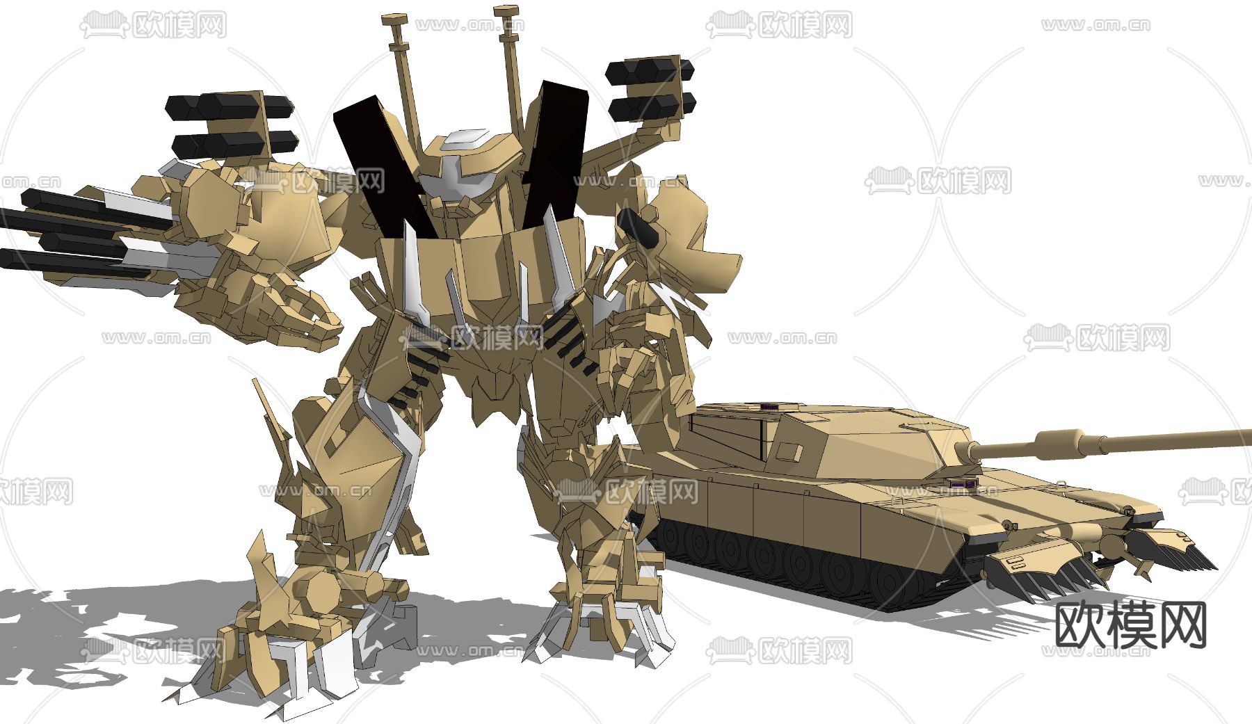 变形金刚 汽车人 变身机器人su模型下载