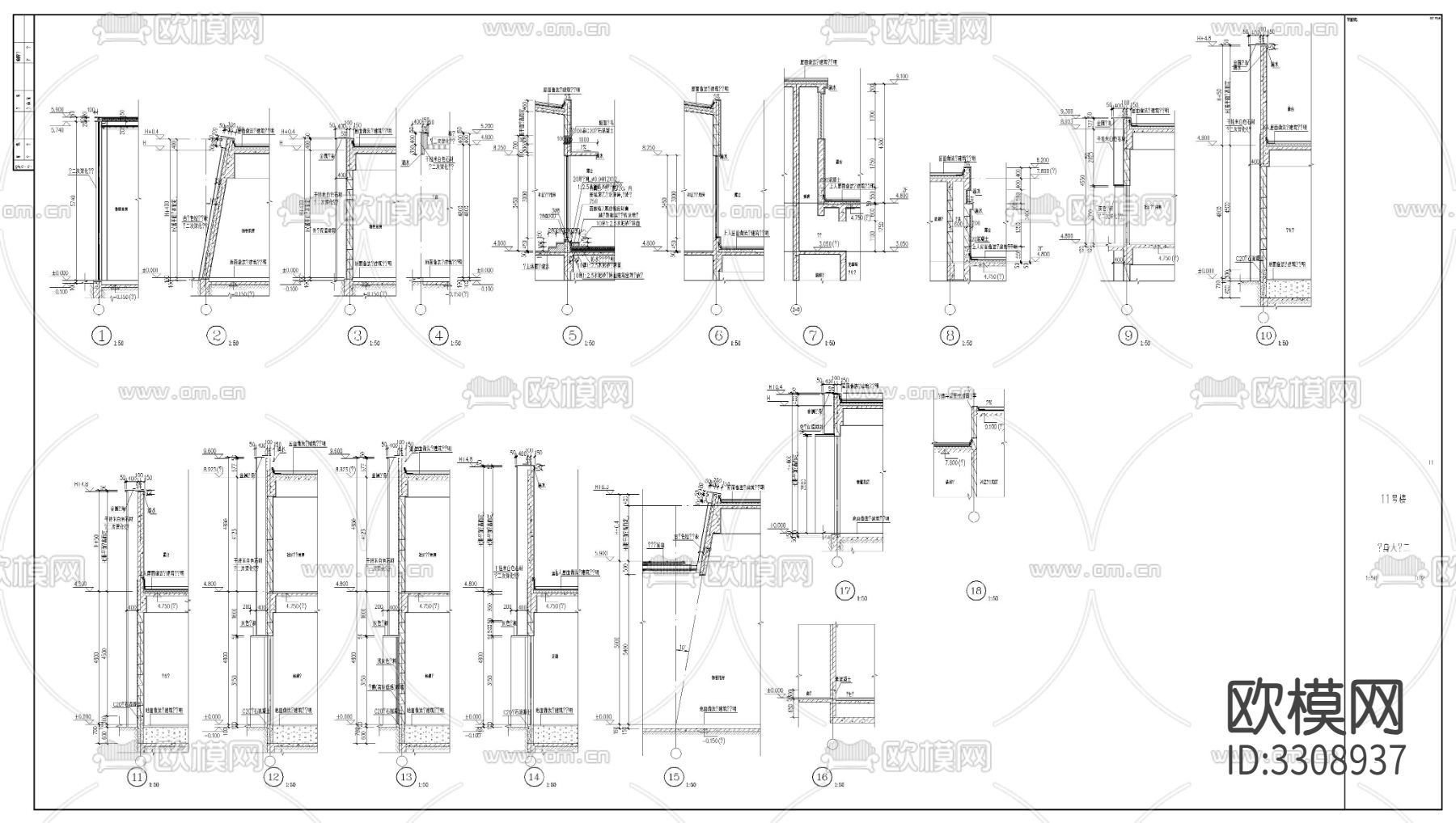小区物业用房建筑cad平面图下载（渲染图2）