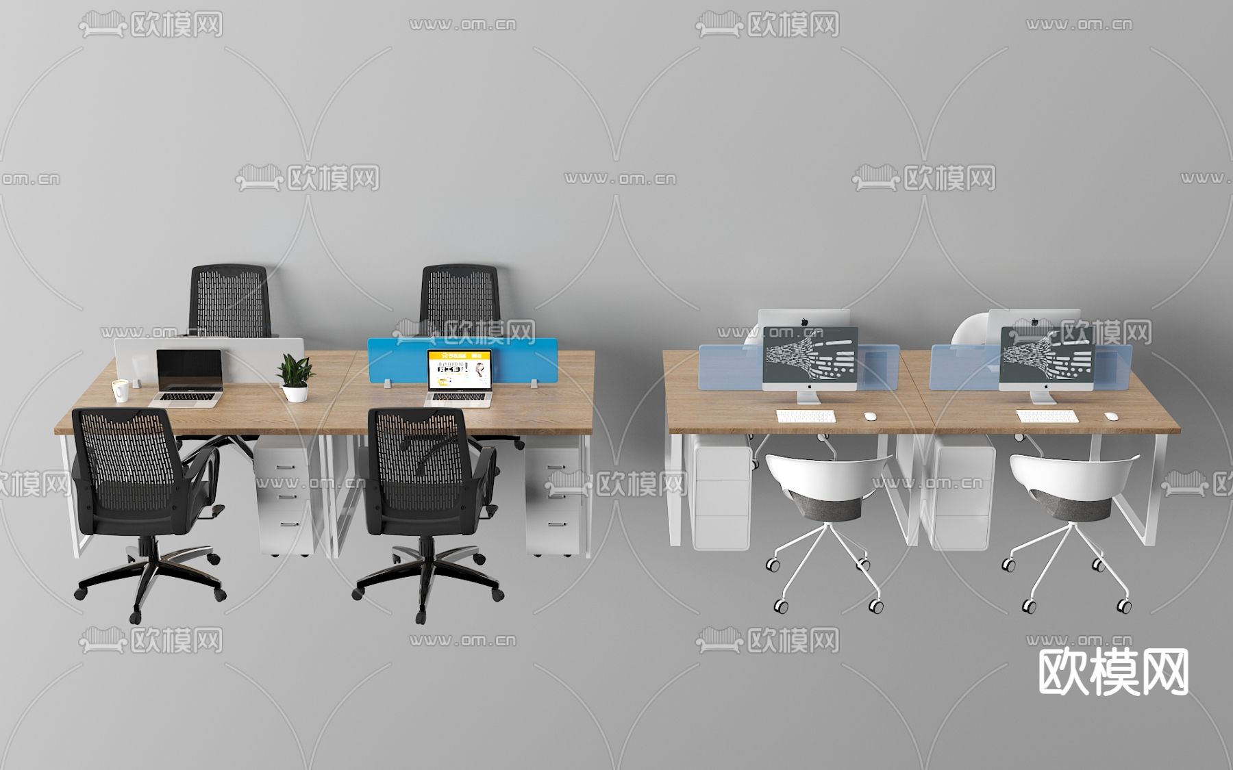 办公桌椅3d模型下载