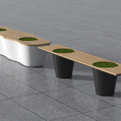  景观树池坐凳 户外椅su模型 