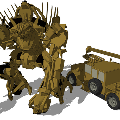  变形金刚 汽车人 变身机器人su模型 