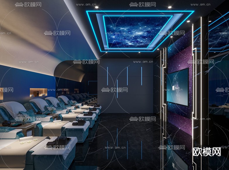 现代足浴包房3d模型下载