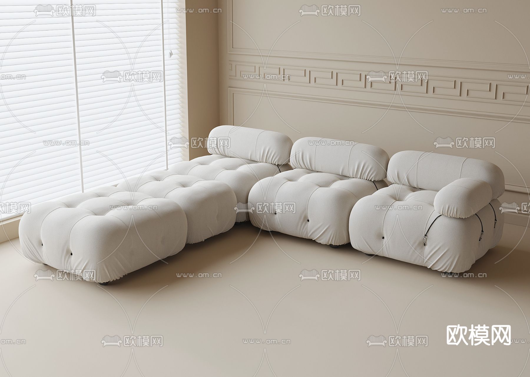 多人沙发 转角沙发3d模型下载