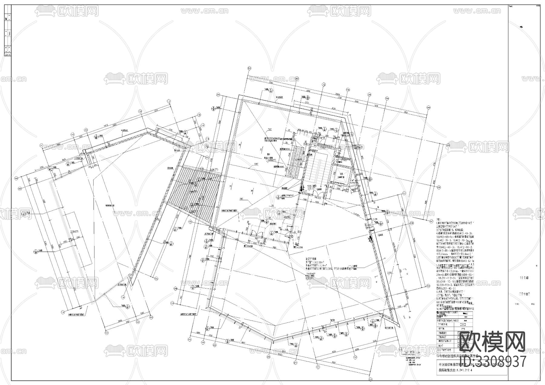 小区物业用房建筑cad平面图下载（渲染图5）