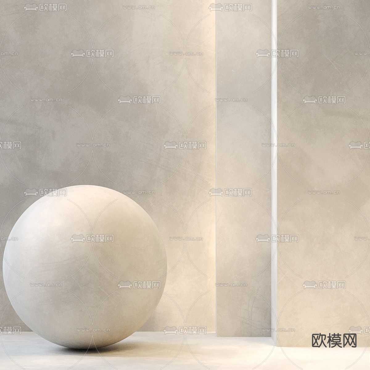 灰泥纹理米色3d模型下载（渲染图1）