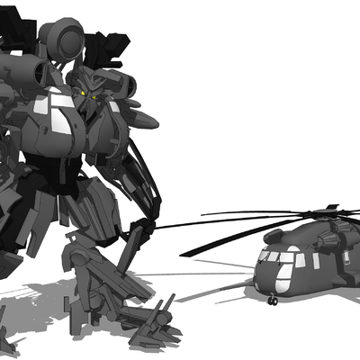  变形金刚 汽车人 变身机器人su模型 