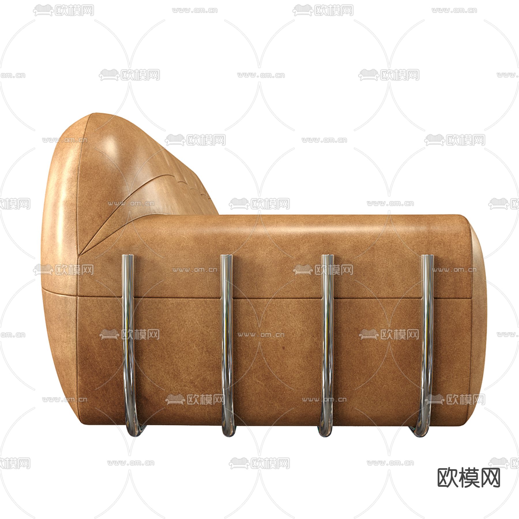 皮革沙发 多人沙发3d模型下载（渲染图1）