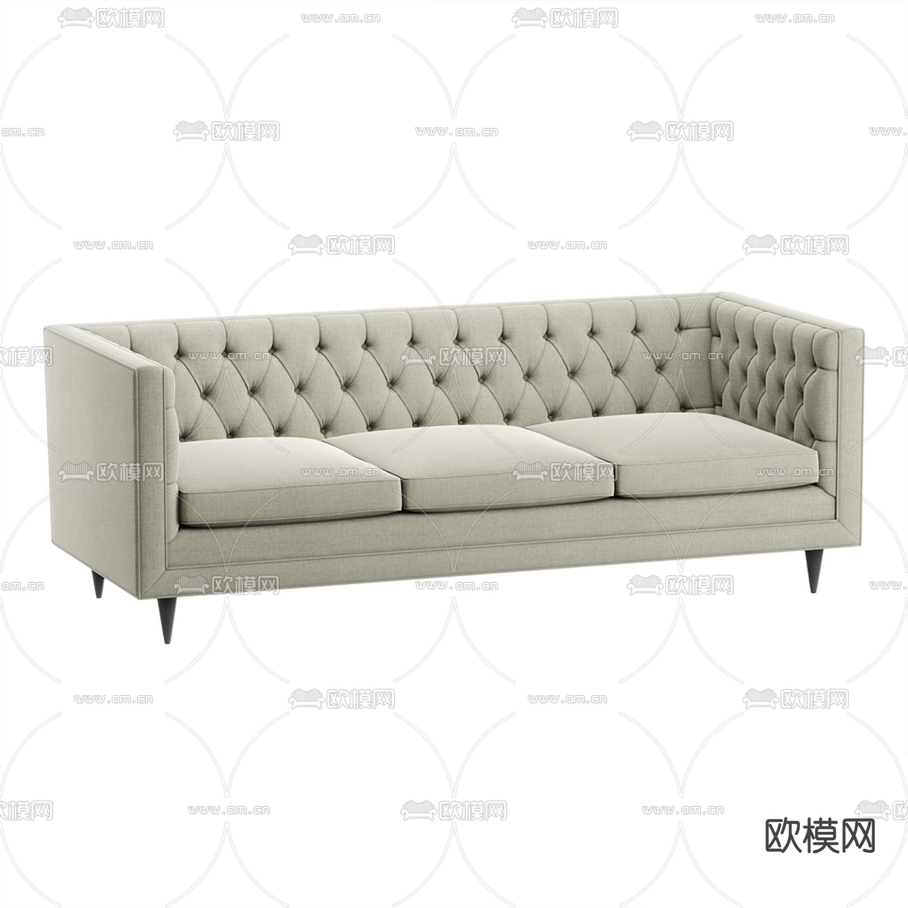 Stuart Scott 三人沙发3d模型下载（渲染图2）