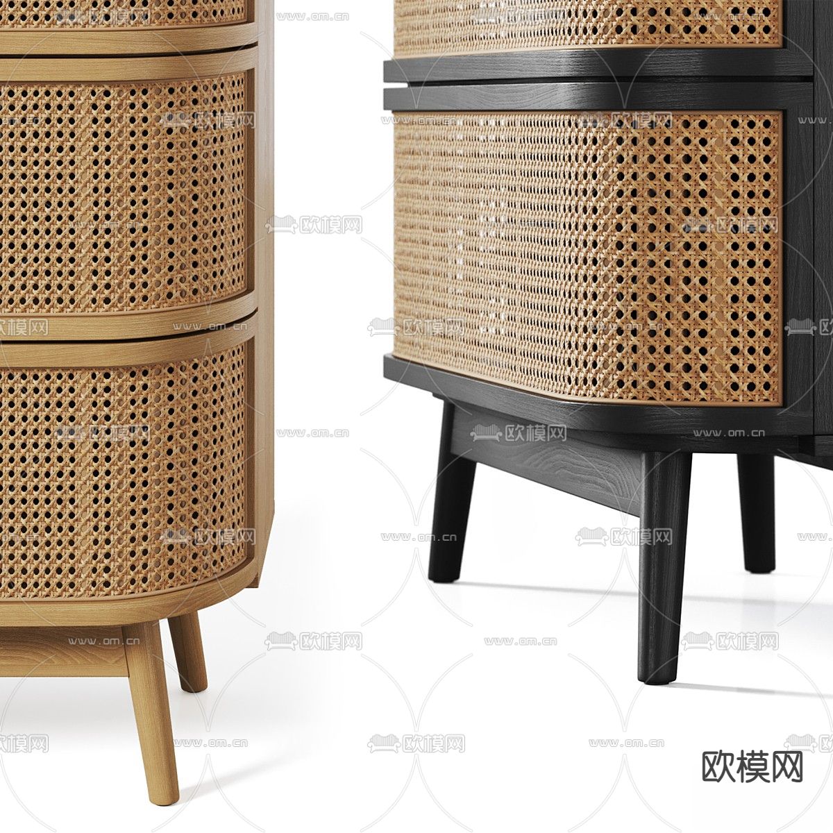 Laora 床头柜 藤编柜3d模型下载（渲染图3）