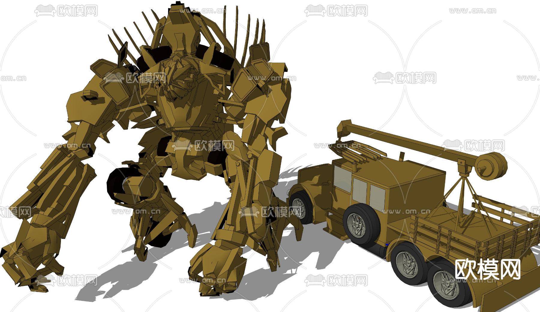变形金刚 汽车人 变身机器人su模型下载