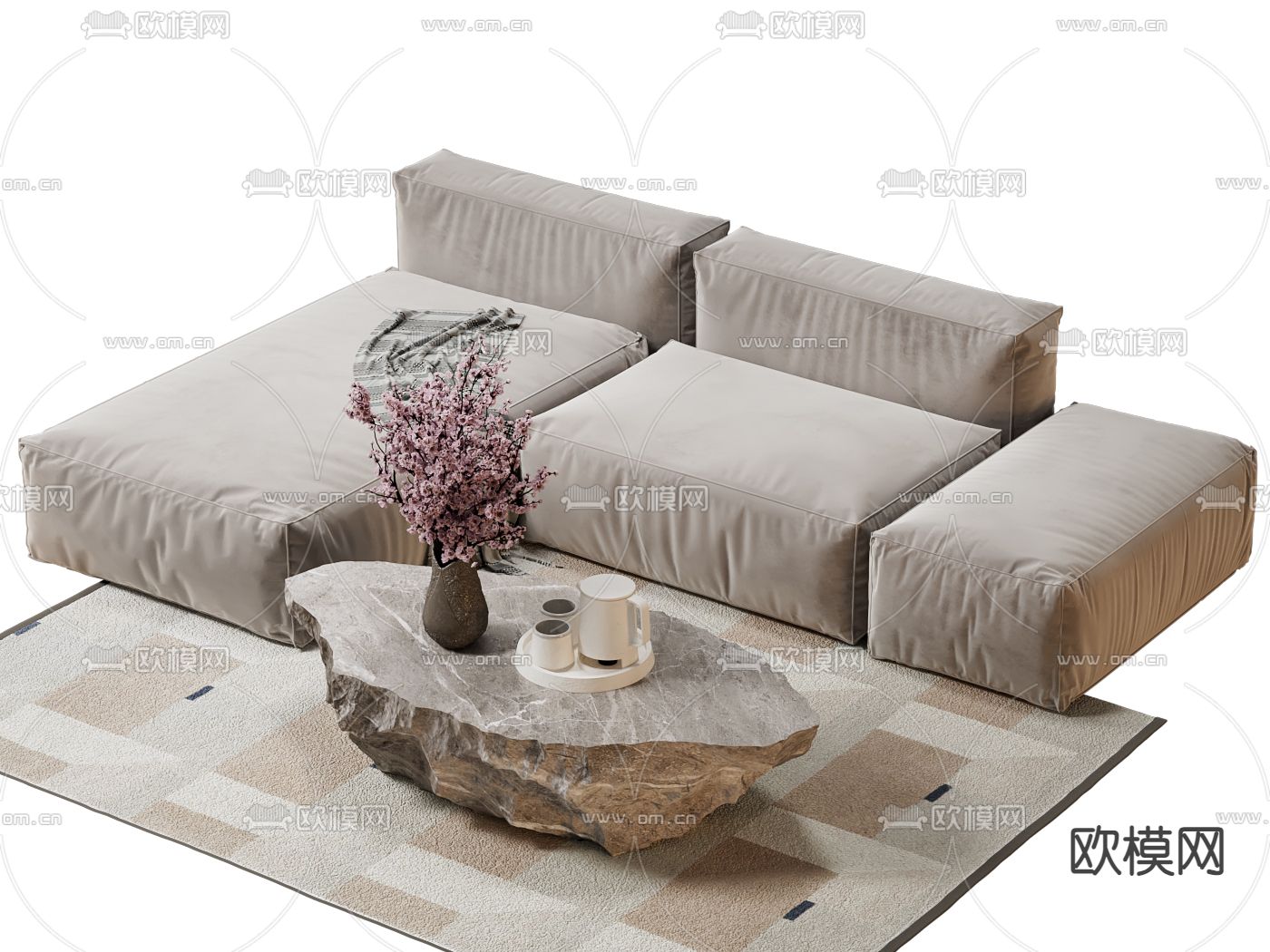 现代贵妃椅 美人榻3d模型下载