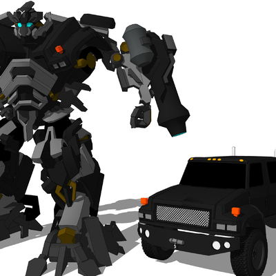  变形金刚 汽车人 变身机器人su模型 