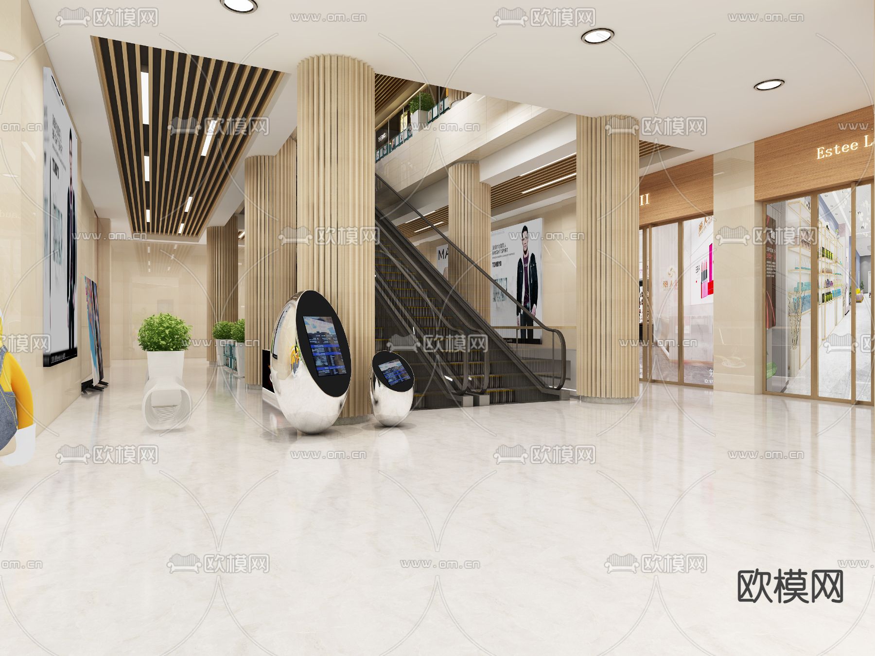 商场中庭 购物中心3d模型下载（渲染图2）