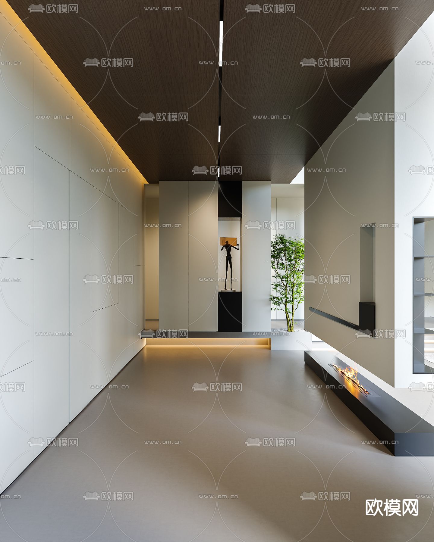 别墅大堂 别墅客餐厅3d模型下载（渲染图5）