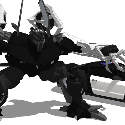  变形金刚 汽车人 变身机器人su模型 