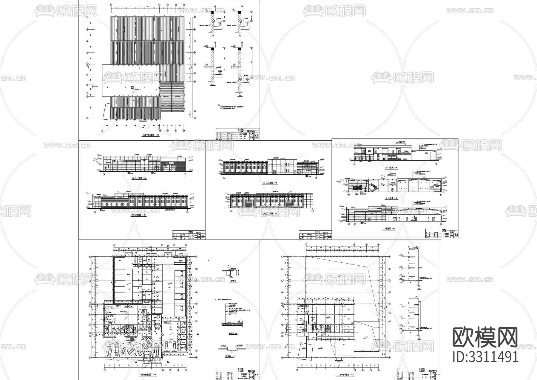 1福特4S店建筑cad平面图下载