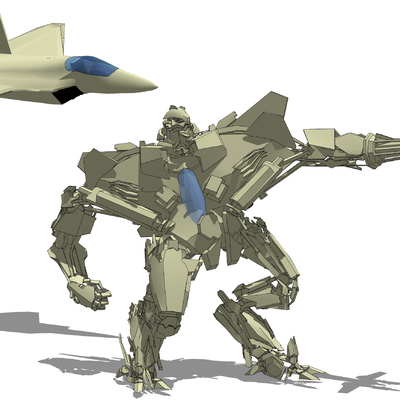  变形金刚 汽车人 变身机器人su模型 