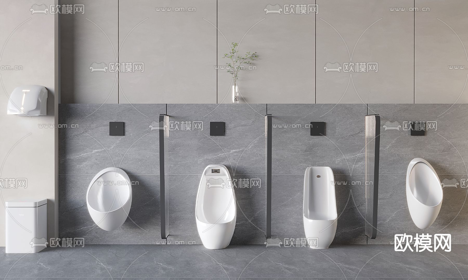 现代小便斗 小便器 小便池 尿斗3d模型下载