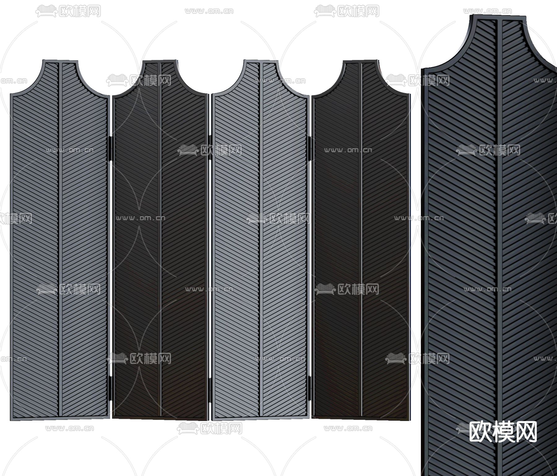 折叠屏风3d模型下载