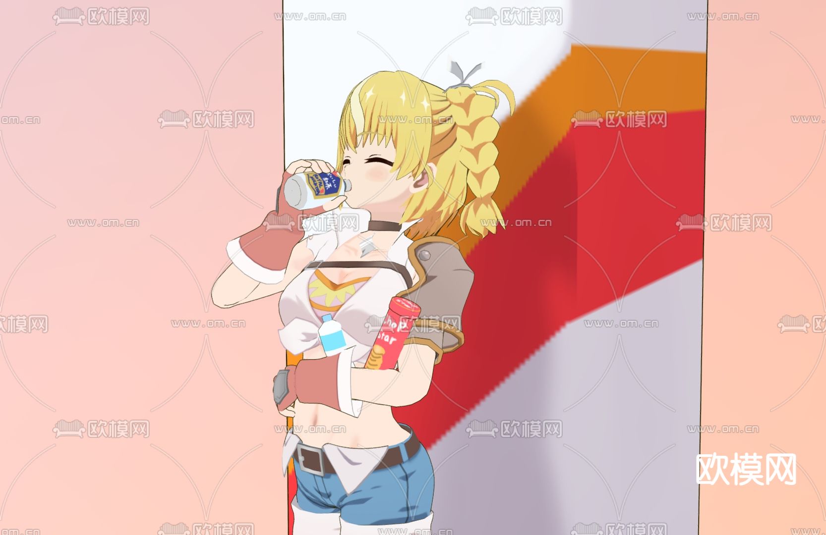 二次元手办su模型下载（渲染图3）