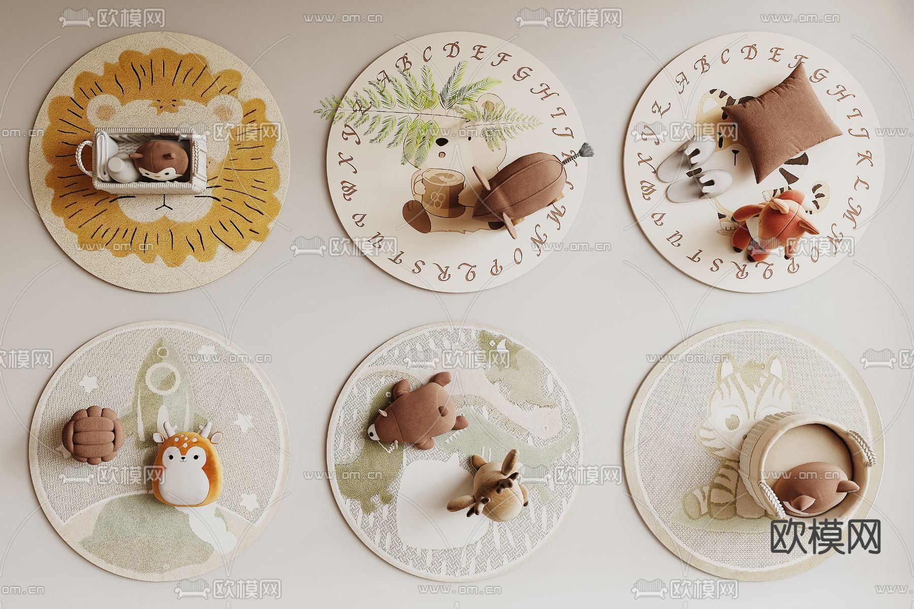 卡通地毯 儿童地毯3d模型下载