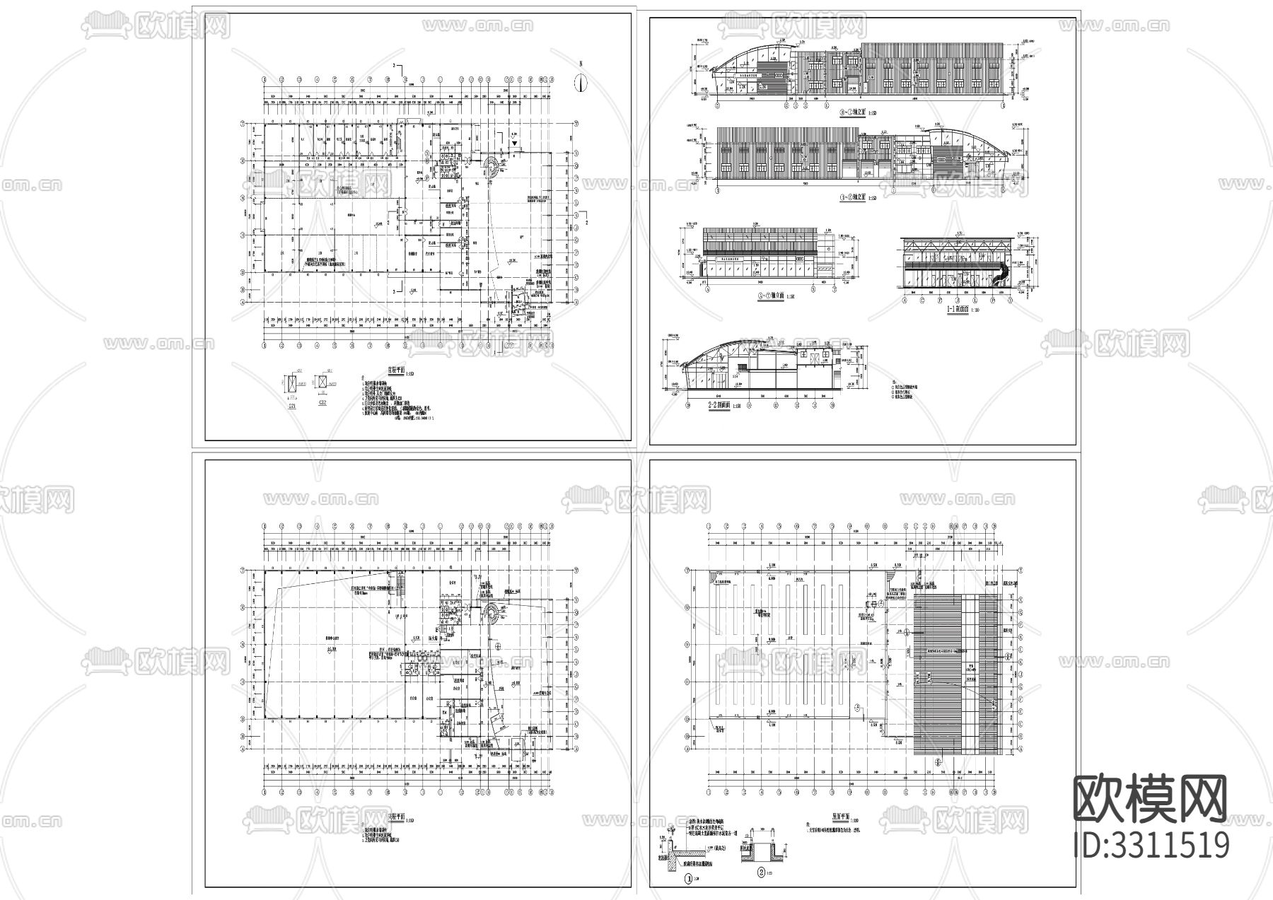 4奥迪4S店建筑cad平面图下载