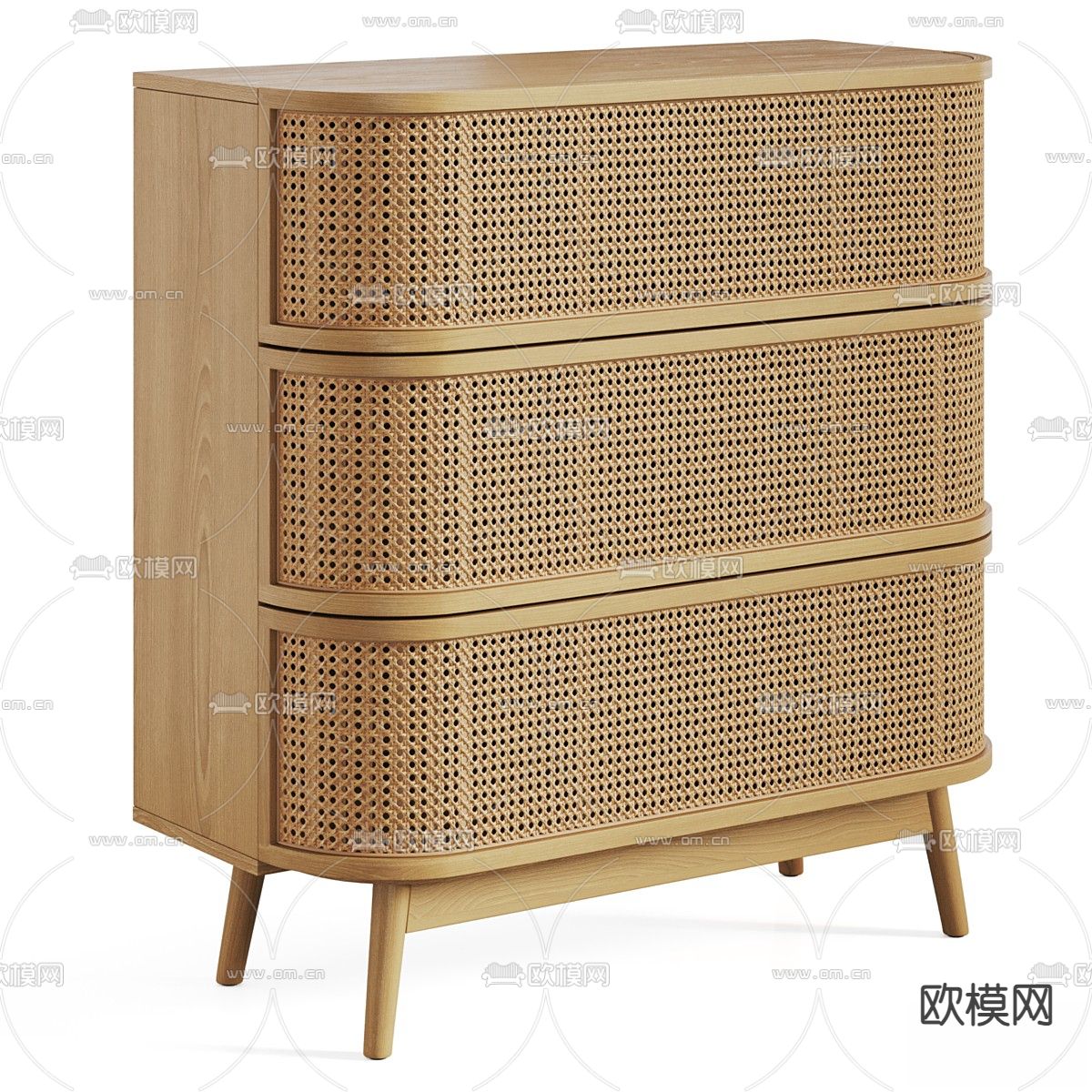 Laora 床头柜 藤编柜3d模型下载（渲染图7）