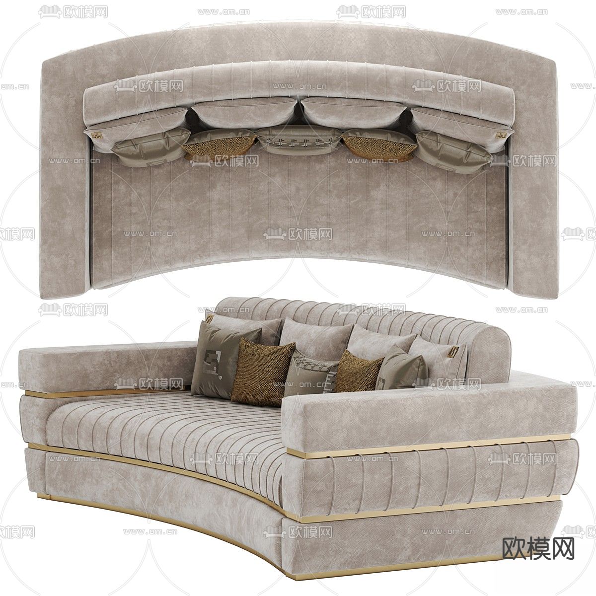 Fertini Casa 轻奢沙发 弧形沙发3d模型下载（渲染图8）