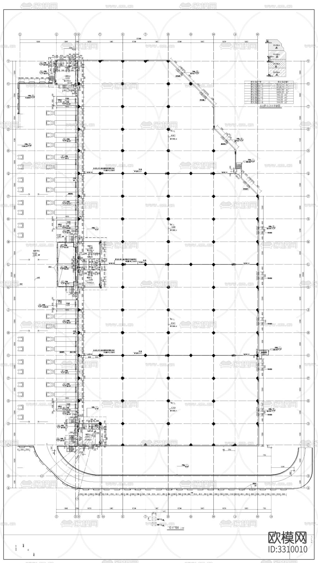 物流园厂房建筑cad平面图.下载（渲染图2）