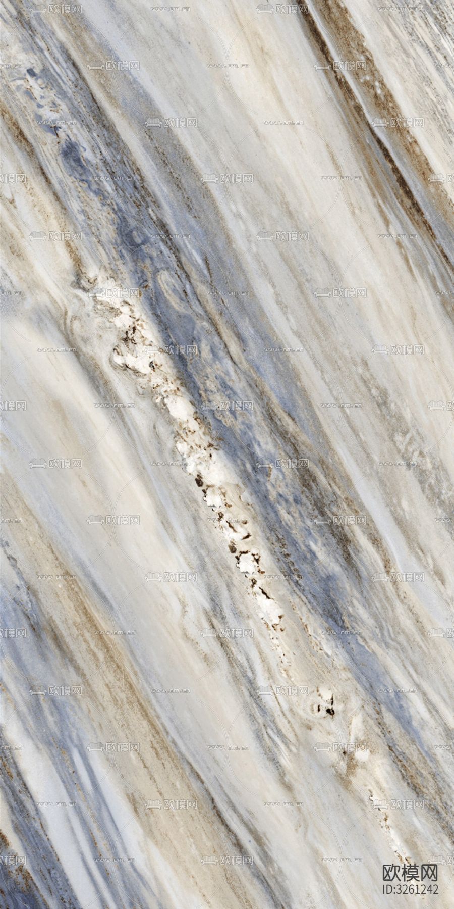 蓝灰山水星河岩石贴图下载（渲染图1）