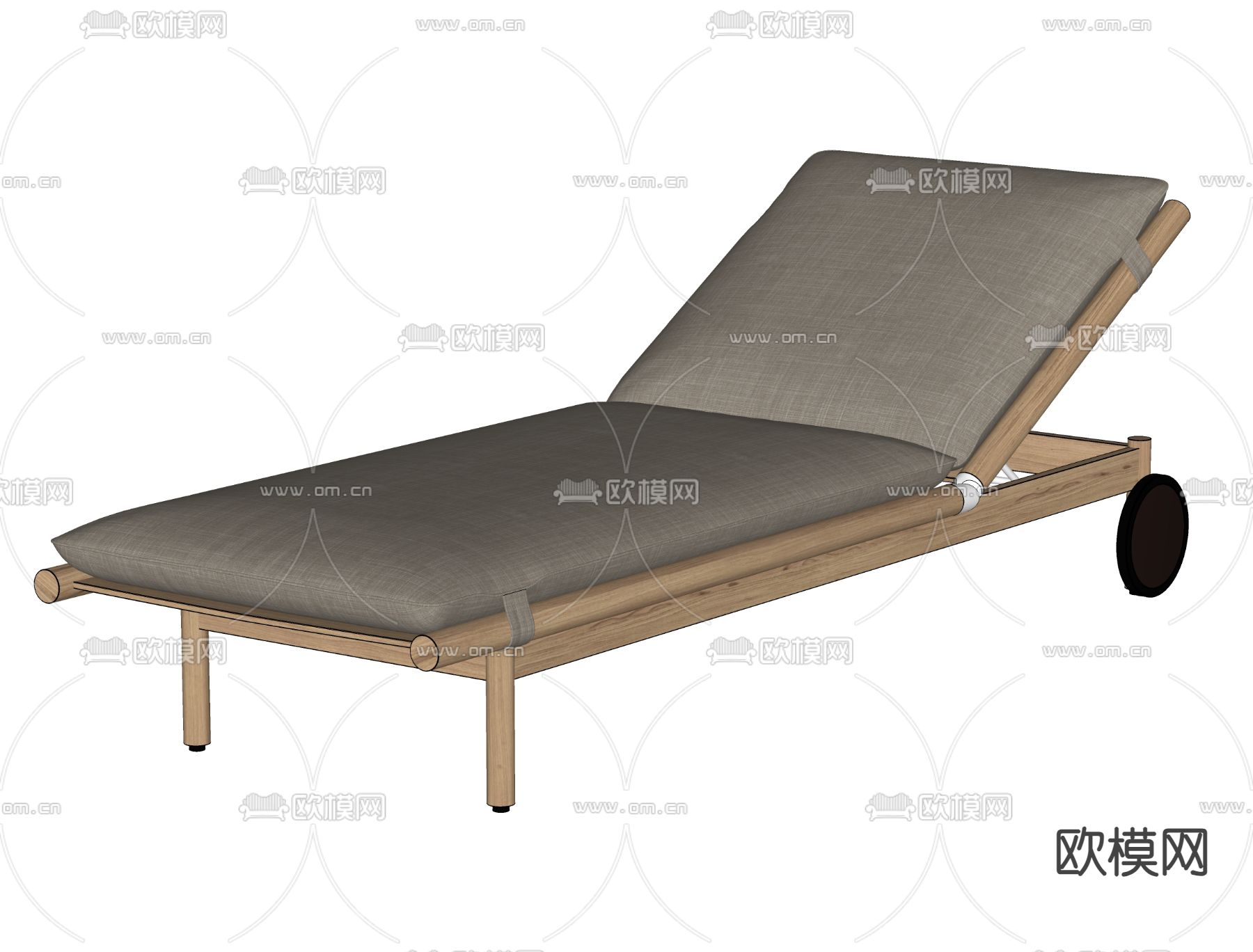 现代躺椅 沙滩椅su模型下载（渲染图1）